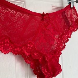 VICTORIA’S SECRET red lace cheeky panties